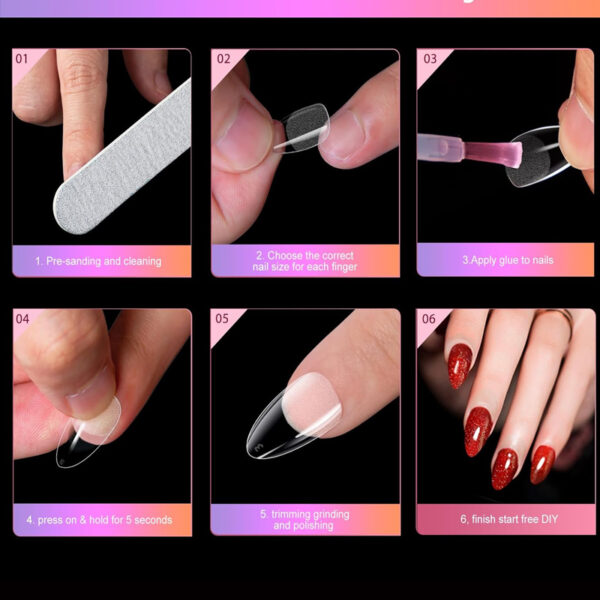 120-Piece Long Round Fake Nails - Image 3